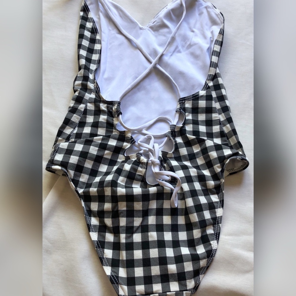 Ephemera Gingham Backless Swimsuit - image 5